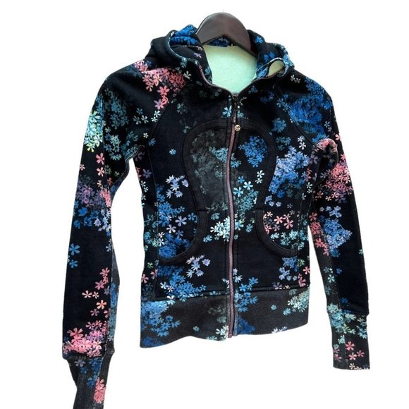 𝅺rare! Lululemon Scuba Hoodie Stretch Blue Petal Pop Size 2 - Picture 6 of 9